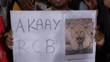 Fan Holds Virat Kohli’s Son Akaay’s Poster During RCB-W vs UPW-W WPL 2024 Match (See Pic)
